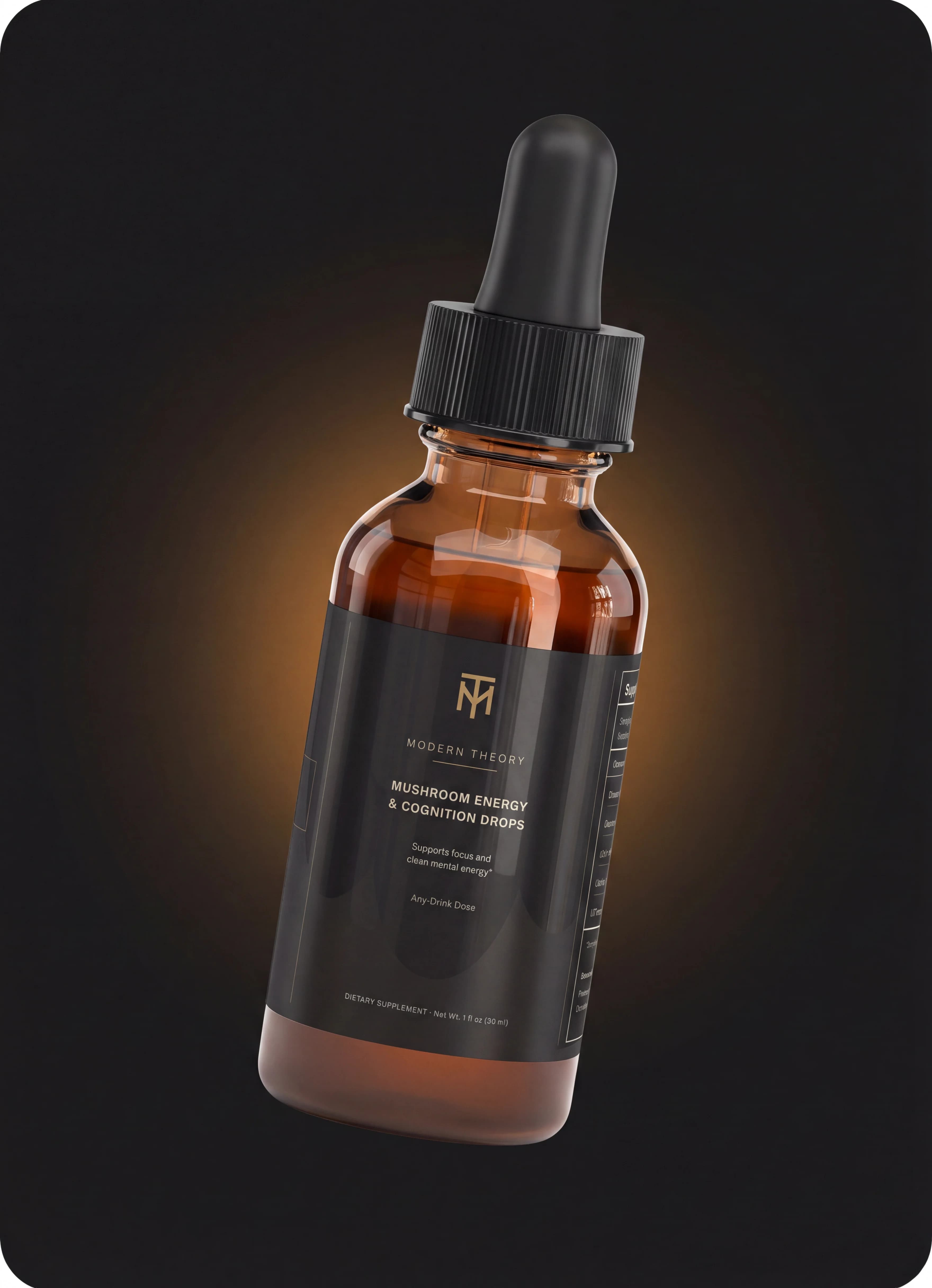Modern Theory amber Mushroom Energy and Cognition Drops bottle